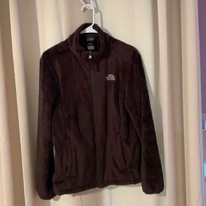 Fuzzy brown North Face jacket